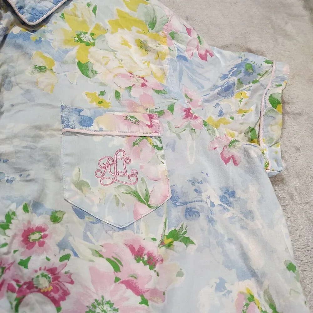 Lauren Ralph Lauren Floral Pajama Set Romantic Sleepwear XL L Cottagecore Soft - Picture 4 of 13